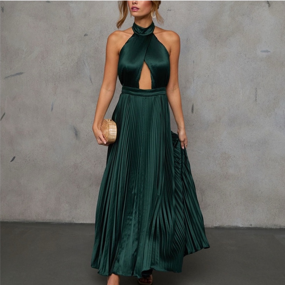 Vici Emerald Halter Maxi Dress